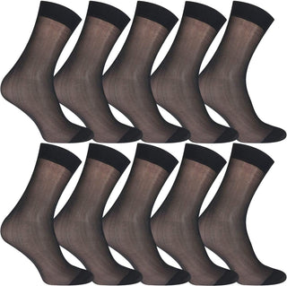 Mens Ultra Thin Dress Socks 10 Pairs