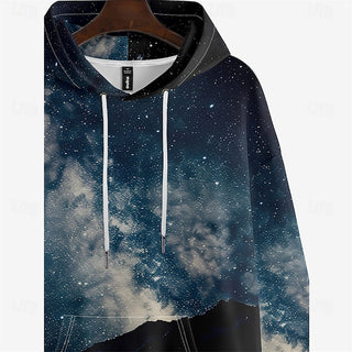 Plus Size Graphic Sky / Galaxy Big Men's Hoodie