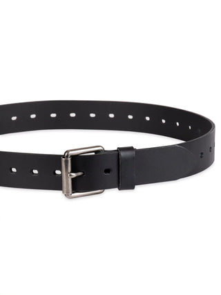 Men's Black Adjustable Perforated Leather Belt (Big & Tall Sizes)