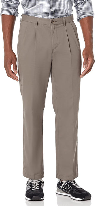 Big Men's Wrinkle-Resistant Pleated Chino Pants