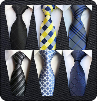 Men's Necktie Classic Silk Tie Woven Jacquard Neck Ties 6 PCS