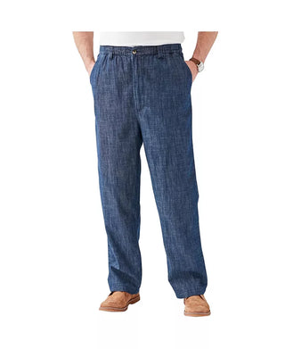 Big & Tall Knockarounds Full-Elastic Waist Pants in Twill or Denim