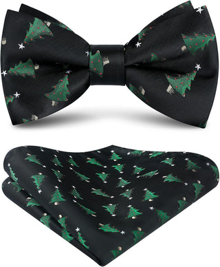 Christmas Bow Tie and Pocket Square Set