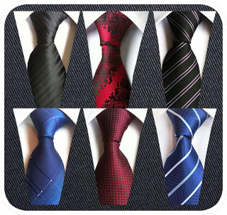 Men's Necktie Classic Silk Tie Woven Jacquard Neck Ties 6 PCS