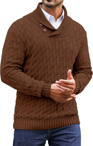 Shawl Collar Pullover Sweater V-Neck for Big and Tall