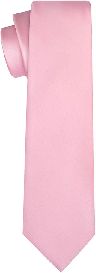 Solid Satin Tie Pure Color Necktie Mens Ties + Gift Box