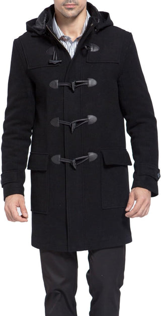 Big Men's Single Breasted Duffle Coat with Hood