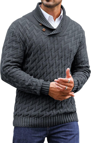 Shawl Collar Pullover Sweater V-Neck for Big and Tall