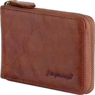 Men's Zipper Wallet Leather Bifold