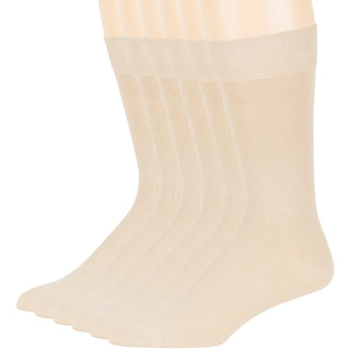 Big Mens Cotton Dress Big and Tall Soft Socks, Golden Brown, X-Large 13-15, 6 Pack