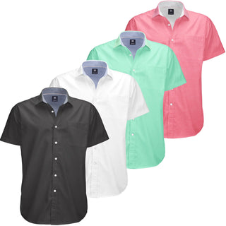 Mens Big and Tall Oxford Shirt - 4 Pack Button down Short Sleeve Dress Shirt - Versatile for Business & Casual Events - Comfort Fit - Breathable Material -  for Big Men