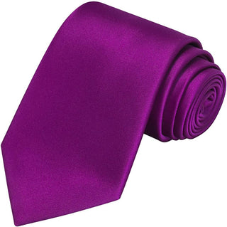 Solid Satin Tie Pure Color Necktie Mens Ties + Gift Box