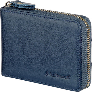 Men's Zipper Wallet Leather Bifold