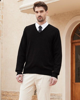 Men's Big and Tall Wool Blend V-Neck Sweater