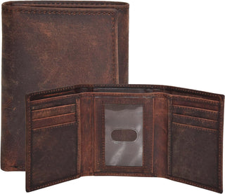 Leather Trifold Wallet for Men