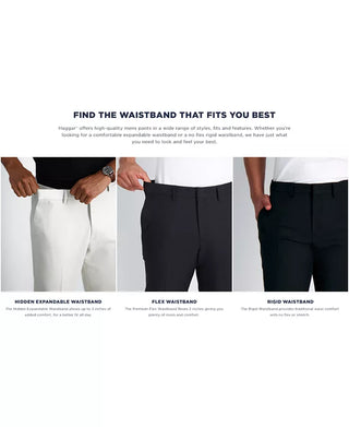 Men'S Big & Tall Premium No Iron Khaki Classic-Fit Pleated Hidden Expandable Waistband Pants