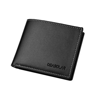 Men'S Casual Wallet Pu Leather Men Short Wallet Thin Style Folding Young Men Credit Card Holder Wallet