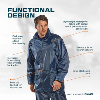 Big Mens Waterproof Rain Jacket 