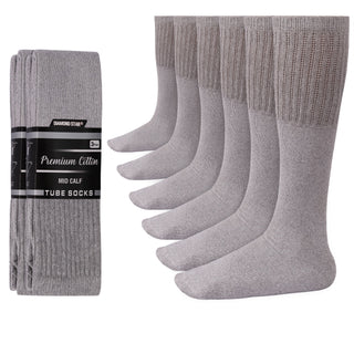 Tube Socks Men 6 Pairs Premium Cushion Cotton over the Calf Athletic Knee High Socks for Men (Black - 6 Pairs 31 Inches Big & Tall over the Calf Socks Fit Size 13-16)