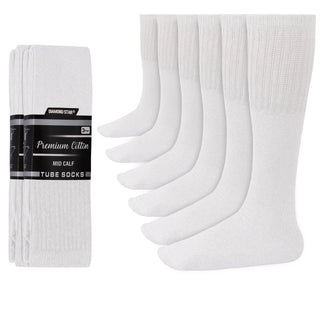 Tube Socks Men 6 Pairs Premium Cushion Cotton over the Calf Athletic Knee High Socks for Men (Black - 6 Pairs 31 Inches Big & Tall over the Calf Socks Fit Size 13-16)