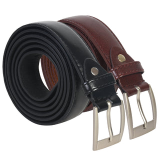 Genuine Leather Dress Belt Big and Tall Sizes Stylish - Set of 2