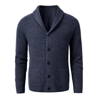 Plus Size Mens Shawl Collar Cardigan Sweater