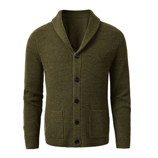 Plus Size Mens Shawl Collar Cardigan Sweater