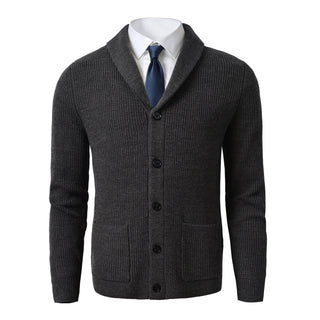 Plus Size Mens Shawl Collar Cardigan Sweater