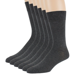 Big Mens Cotton Dress Big and Tall Soft Socks, Golden Brown, X-Large 13-15, 6 Pack