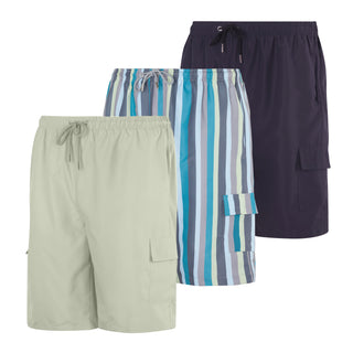 3 Pack: Big Men's Swim Trunks with Cargo Pockets & Mesh Lining (Available in Big & Tall)