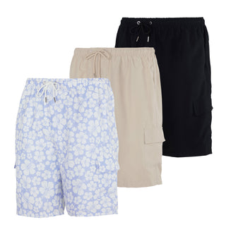 3 Pack: Big Men's Swim Trunks with Cargo Pockets & Mesh Lining (Available in Big & Tall)