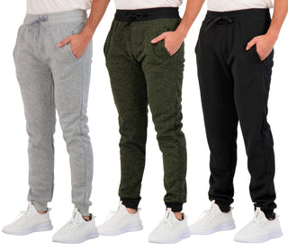 3 Pack Big Men's Tech Fleece Ultra-Soft Warm Jogger Athletic Sweatpants