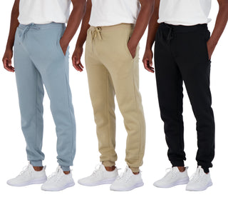 3 Pack Big Men's Tech Fleece Ultra-Soft Warm Jogger Athletic Sweatpants