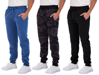 3 Pack Big Men's Tech Fleece Ultra-Soft Warm Jogger Athletic Sweatpants