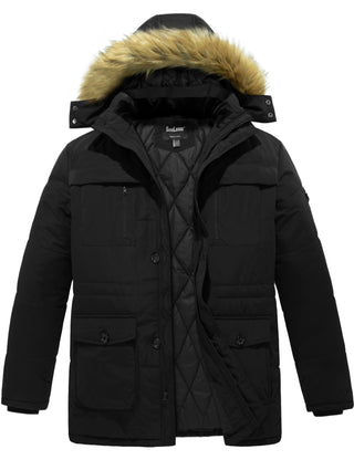 Men's Big and Tall Winter Warm Heavy Hooded Parka Jacket