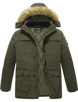 Men's Big and Tall Winter Warm Heavy Hooded Parka Jacket