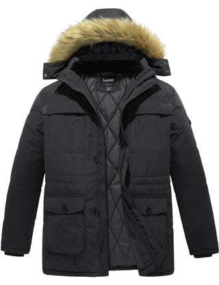 Men's Big and Tall Winter Warm Heavy Hooded Parka Jacket