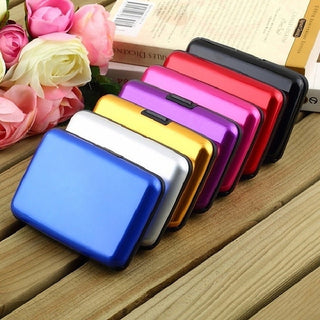 Pocket Business Id Credit Cards Wallet Holder Case Aluminum Metal Men Waterproof Business Id Credit Card Wallet Plastic Pouch