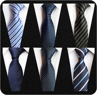 Men's Necktie Classic Silk Tie Woven Jacquard Neck Ties 6 PCS