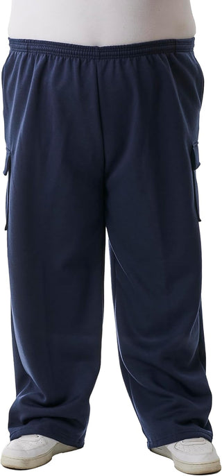 Big Men's Cargo Sweatpants; Plus Sizes