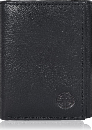 Real Genuine Leather Tri-Fold Wallet for Men