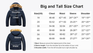 Big and Tall Men's Puffer Waterproof Winter Coats Fleece Lined