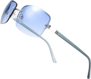 Semi-Rimless Rectangular Sunglasses for Men