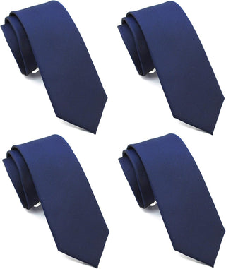 Skinny Solid Ties for Men, 4 Pack