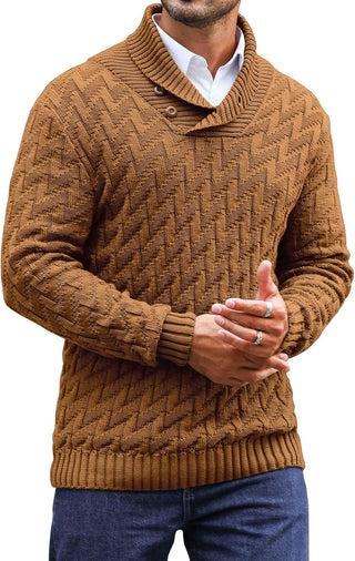 Shawl Collar Pullover Sweater V-Neck for Big and Tall