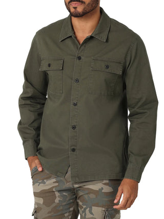 Men'S Long Sleeve Overshirt, Size S-5XL