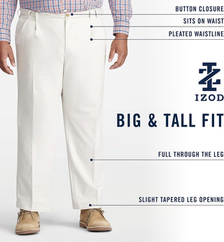 Plus Size Men's Big and Tall Pleated Pants