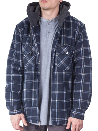 Plus Size Flannel Jackets for Men Big and Tall Zip up Hoodie 