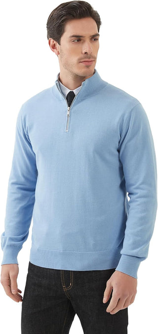 Large Mens Quarter-Zip Sweater