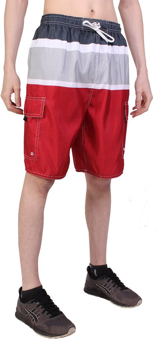 Big Mens Cargo Microfiber Beach Swim Trunks